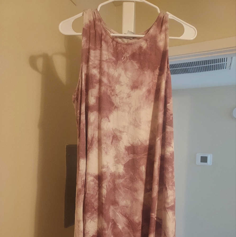 Old Navy Pink Tye Dye Sleeveless Dress (L)